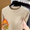 Atacado do fabricante suéter masculino de peça única em fleece com gola alta parcial, novo suéter de tricô base quente espessado de inverno