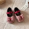 Sapatos de Princesa com Laço Estilo Coco Chanel para Meninas Pequenas Primavera e Outono Novos Sola Macia Fofos Sapatos Baixos de Corte Único para Crianças Sapatos Pequenos de Couro Estilosos