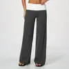Novas Calças Esportivas Escovadas com Cores Contrastantes, Cintura Alta, Controle de Barriga, Levanta Bumbum, Secagem Rápida, para Corrida, Yoga, Calça Wide Leg para Mulheres 9666