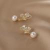 Moda Coreana Nicho Sentido Refinado Aretes de Mariposa de Circonita Aretes de Perlas Frescos y Dulces para Ir al Trabajo Aretes Elegantes para Mujer