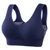 Top Esportivo Sutiã Esportivo para Yoga com Recortes em Renda e Furos Respiráveis Tamanho Grande Sem Aro Sutiã Esportivo tipo Regata para Mulheres