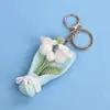 Nuevo Colgante de Flor de Ganchillo Hecha a Mano Estilo Coreano, Llavero de Muguete Tejido con Hilo, Adorno de Ramo de Flores Terminado