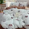 Conjunto de Cuatro Piezas de Leche Polar A-Class Fresco y Lindo para Bebés y Niños, Funda de Edredón Individual Espesa Cálida de Invierno, Conjunto de Tres Piezas para Dormitorio de Estudiantes