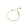 Pulsera de Cadena con Hoja de Acero Inoxidable Chapado en Oro de 18K Popular de Moda para Mujer, Tobillera Clásica Versátil que No se Desvanece Fabricante Venta al por Mayor