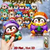 16 Peças Pingente de Lanyard de Madeira de Pinguim Estilo Alegre Moderno 2D Plano Fácil de Pendurar Suprimentos de Natal Decoração de Casa