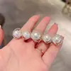 Presilha de cabelo de pérola da moda, acessório de cabelo de pena popular para meninas, grampo lateral elegante, presilha para franja, acessório de cabelo