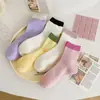 Calcetines Zhuji, calcetines de otoño e invierno de media pantorrilla para mujer, estilo japonés, calcetines altos a rayas recomendados, calcetines largos transpirables y absorbentes de sudor, venta al por mayor