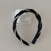 Diadema Trenzada con Pedrería Brillante, Diadema Elegante Retorcida de Borde Delgado Estilo Coreano Retro Accesorios para el Cabello, Pasador de Moda de Alta Gama para Mujeres