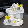 Zapatos Infantiles Labubu 2026 Otoño Tenis Deportivos de Piel para Niñas Zapatos Blancos Casuales de Caña Baja para Niños Mayores