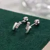 Aretes de Sonrisa Aretes Curvos de Doble Fila para Mujer, Simples y Versátiles, No Necesitas Quitártelos al Dormir, Simples, Compactos, Estilo Fresco, Aretes Versátiles