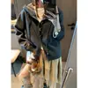 Moqie Diseño de Doble Cremallera Sentido Coreano Perezoso de Gama Alta Jacquard Cordón con Capucha Cardigan de Punto MQ1966