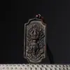Pingente de Madeira de Ágar com Vajra Esculpido, Item Popular de Madeira de Ágar Imitação, Pingente Decorativo para Carro ou Colar