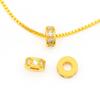 Cuentas con borde de diamante de oro real de 18 quilates bañadas en cobre, espaciador de color oro de 14 quilates, cuentas sueltas, accesorios de joyería para bricolaje