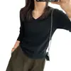 ¡Uno por persona! ~Suéter básico versátil de punto fino con cuello en V para otoño, prenda interior, para ir al trabajo, adelgazante, top base para mujer otoño