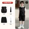 Novo Conjunto de Colete Infantil Estilo Chinês com Estampas de Estilo Nacional, Traje Tang, Hanfu para Meninos, Adequado para Atividades de Aula, Recepções, Recitação e Trajes de Performance