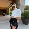 Moda feminina europeia e americana transfronteiriça AliExpress item mais vendido tendência gola alta pequena tipo xale + saia longa com babados em várias camadas