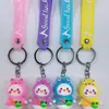 Chaveiro Pingente de Boneca Desenho Animado de Plástico Gota de PVC Corrente para Mochila Boneca Pendurada Empurra Pequenos Presentes