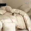 Juego de Sábanas de Algodón Puro, Cuatro Piezas, Jacquard Bordado de Alta Calidad, Adecuado para Todas las Estaciones, Funda de Edredón de 1.2m, Sábana Ajustable, Ropa de Cama, Azul