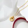 Elegante collar entrelazado de imitación oro Xuping, acero inoxidable color oro 24k, geométrico redondo, collar personalizado para el Día de San Valentín