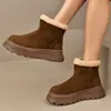 Terciopelo plus 2026 petite Birkenstock talla grande de moda botas de nieve engrosadas mujer suela gruesa botas cortas nuevas temporada de otoño e invierno aumento de altura