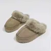 Pantuflas Esponjosas para Mujer Calzado de Exterior 2026 Estilo Nuevo Otoño Invierno Suela Gruesa Botas de Nieve Forradas de Terciopelo Punta Cerrada Medias Pantuflas Zapatos de Algodón para Exteriores