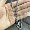 Collar de acero inoxidable con cadena de eslabones chapada en oro negro electrochapado europeo y americano para hombre y mujer, pulsera de diamantes, cadena de bambú de acero de titanio para hombre, venta al por mayor