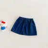 Roupas Infantis Dianxi Verão Fino Fofo Desenho Animado Estampa Tricô Manga Curta Bebê Estampa Leopardo Saia Jeans Roupas Infantis