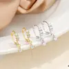 Pendientes Colgantes de Plata de Ley S925 con Mini Diamante Brillante de Zirconia 2025 Nuevos Pendientes de Moda para Mujer Estilo Frío Simple Pendientes Pendientes