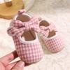 Zapatos de Bebé Estilo Princesa con Lazo para Primavera y Otoño 3-6-9-12-15 Meses Bebé Niña Suela Suave Pata de Gallo Zapatos para Niño Pequeño