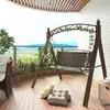 Silla Mecedora para Patio Exterior, Hierro Forjado, Uso Doméstico, Jardín Exterior, Doble Cuna, Hamaca de Ocio, Silla Mecedora de Balcón para Villa