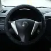 Cubierta para Volante de Coche, Universal para Todas las Estaciones, Cuero Sin Anillo Interior, Cubierta Elástica de Cuero, Resistente al Desgaste, Antideslizante, Bordado Acolchado, Funda para Manillar Popular de Venta Transfronteriza