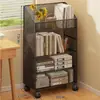 Estante de almacenamiento pequeño tipo carrito para debajo del escritorio, una estantería móvil de varias capas para guardar mochilas escolares, un estante de pared para snacks y juguetes para uso doméstico