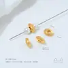 Cobre Plateado que Conserva el Color con Oro Real de 24K Incrustado con Zirconia Patrón de Calabaza Corazón Separadores de Perlas Perlas Cuadradas Turquesa Accesorios Hechos a Mano de Oro Arena