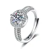 E-Commerce Transfronterizo Ventas Calientes Dropshipping Bolsa de Diamantes de Lujo Anillo de Diamantes Redondo de Doble Brazo para Mujer Venta Directa Incrustación