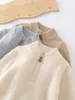 Suéter infantil 100% lana pura, media cremallera, unisex, tejido grueso, para niños mayores, capa base cálida, jersey