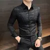 Camisa masculina de manga comprida de alta qualidade estilo primavera e outono, peça externa moderna, novo modelo 2026, camisa de marca streetwear estilosa e descolada