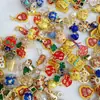 Venta de liquidación: Accesorios Hechos a Mano DIY de Aleación con Goteo de Aceite Estilo Antiguo Dorado Mate, Joyería Dorada Arena, Pulseras, Colgantes, Mezcla Aleatoria