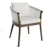 Mesa e cadeiras de exterior, cadeira de lazer de rattan à prova d'água e de sol para pátio, cadeira individual para varanda ao ar livre, conjunto de mesa longa de teca