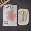 Nuevo Juego Desechable de Cuchillo, Tenedor y Plato para Pastel, Combinación de Plato y Tenedor para Hornear, Vajilla de Cumpleaños, Plato, Tenedor y Vela de Papel Biodegradable