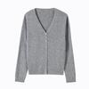 Cárdigan de punto 100% lana de alta cuenta y alta densidad, estilo otoño e invierno, cuello en V, aspecto adelgazante, estilo holgado y perezoso