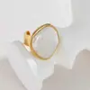 Anillo Abierto Ovalado Geométrico Irregular para Mujer Estilo Ins Nicho Lujo Accesible Acero de Titanio de Gama Alta Envío Directo