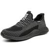 Sapatos de segurança Flyknit transfronteiriços masculinos anti-esmagamento anti-perfuração sapatos de segurança respiráveis biqueira de aço resistentes ao desgaste sapatos de trabalho sola macia sapatos de proteção