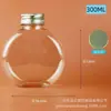 Botella de té de leche de moda, botella de plástico PET transparente de grado alimenticio, botella desechable de 300 ml para bebidas de jugo, plana y redonda
