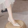 1012 Salto Alto Branco Feminino Saia Nova Yujie Vento Maduro Leve Combinando Sapatos que Não Cansam os Pés Sapatos Profissionais para o Trabalho