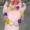 Pulsera Xiu Yu de Fluorita Púrpura y Mica de Litio