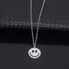 Joyería Transfronteriza Temu Nuevo Artículo Popular de Moda Acero Inoxidable Colgante de Cara Sonriente Collar Joyería Elegante Simple y Versátil para Mujer