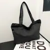 Bolsa de Hombro Casual de Mezclilla, Lienzo Simple, Moderna, Elegante, Color Sólido, Portátil, Gran Capacidad, Ligera para Mujeres