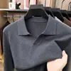 Suéter de punto transfronterizo para hombre con lana y seda de morera, con cuello de gaviota, para otoño e invierno, casual, de alta gama y en un estilo "old money"