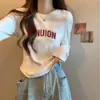 Camiseta de manga larga de algodón con hilo para mujer, primavera y otoño, nueva, combinable con todo, Pure Desire Hot Girl, dobladillo nicho, base superior curva.