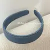 Nova Faixa de Cabelo Retro Azul Denim para Mulheres, Faixa de Cabelo Camada Personalizada para um Look Simples, Adequada para Lavar o Rosto e Sair